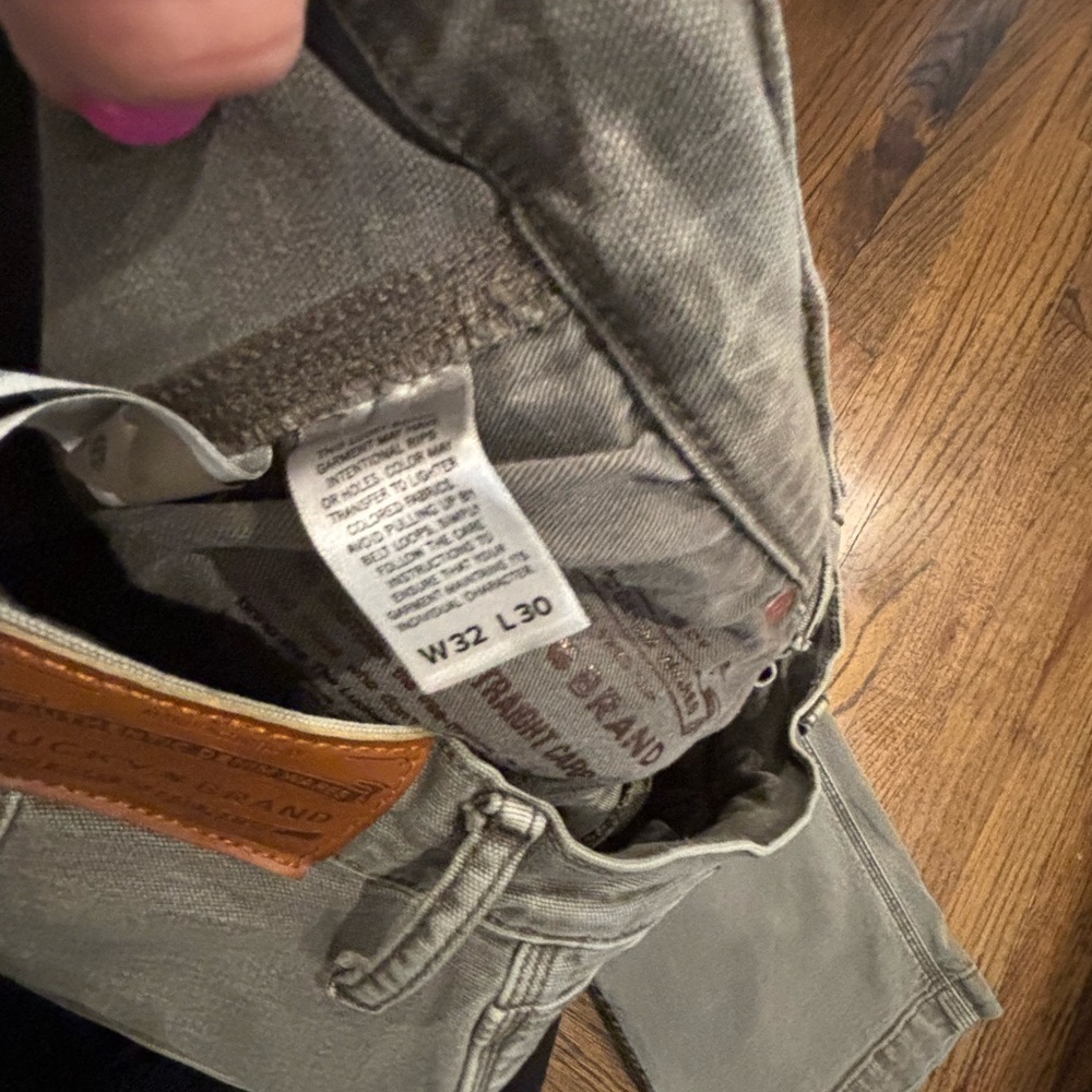 Men’s Lucky Brand olive gray green Cotton Casual Pants 32x30 - Picture 5 of 6